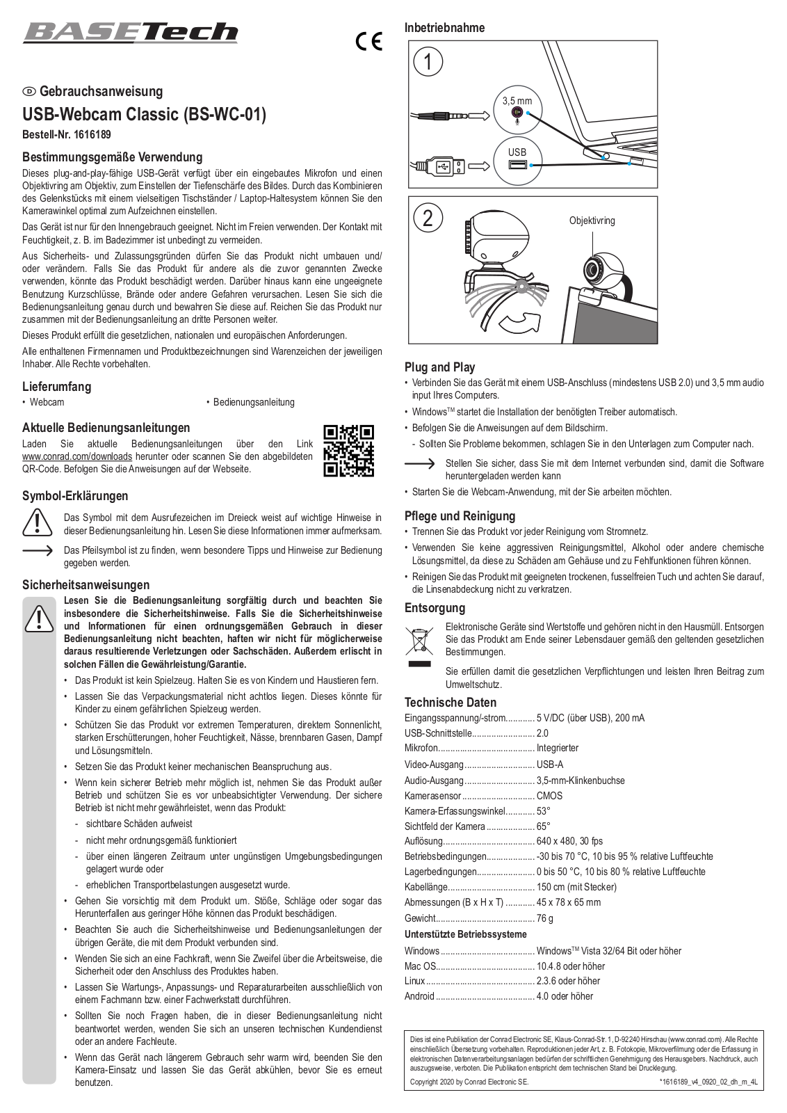 Conrad BS-WC-01 User Manual