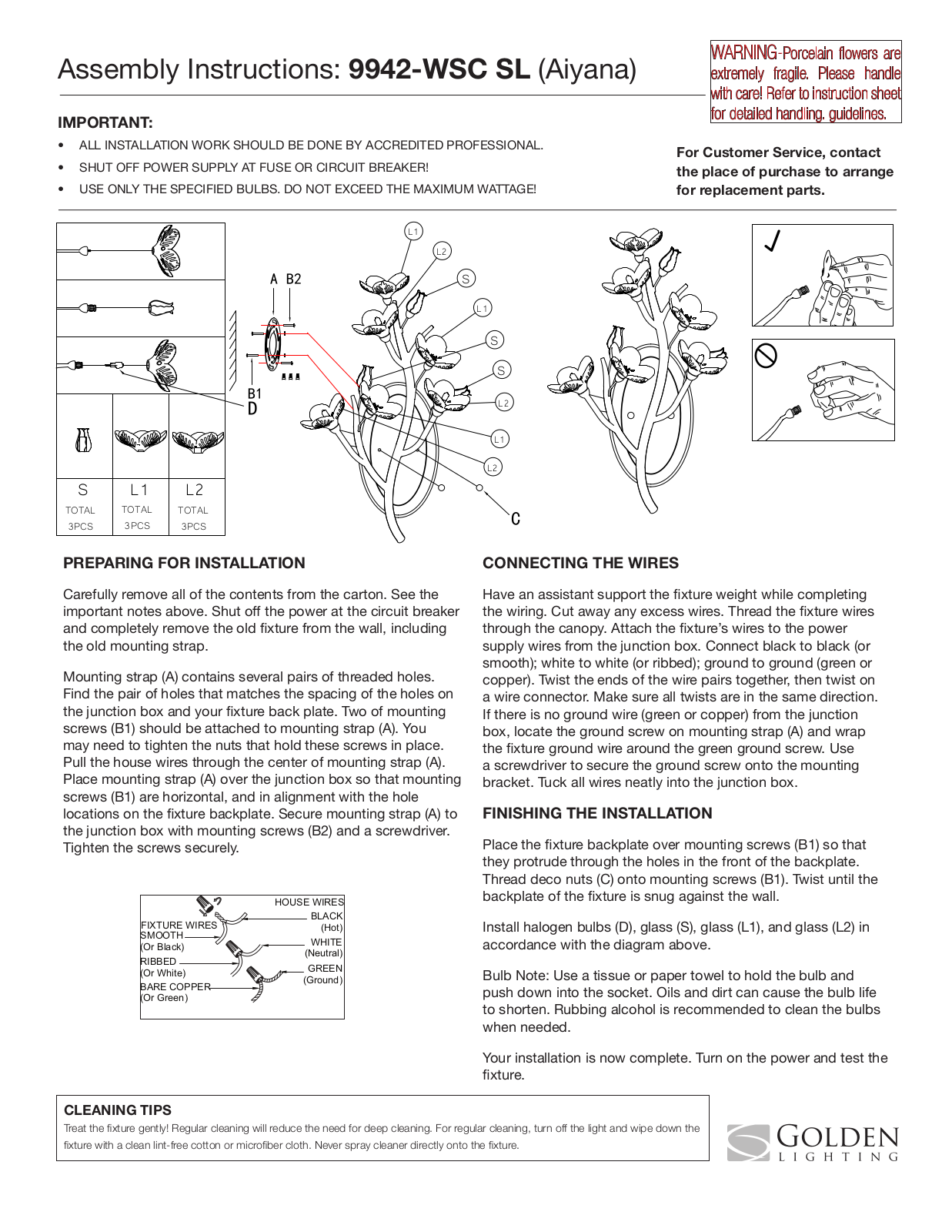 Golden Lighting 9942-WSC SL User Manual