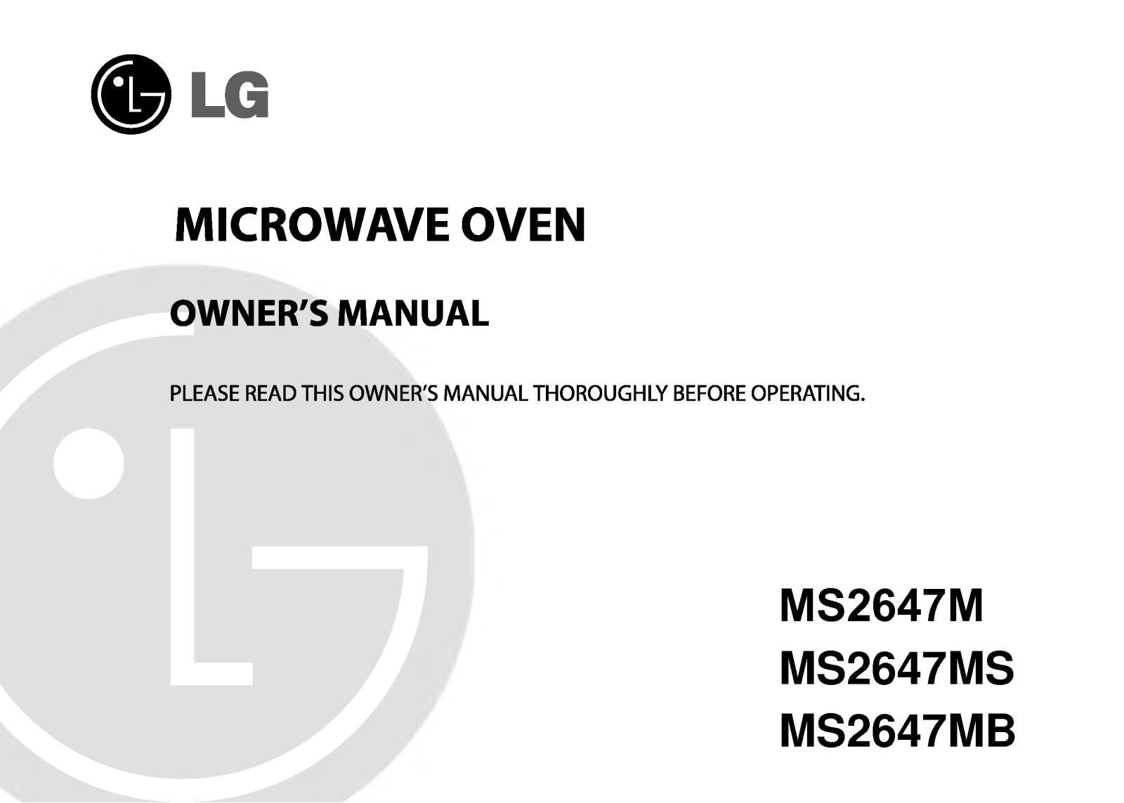 LG MS-2647MB User Manual