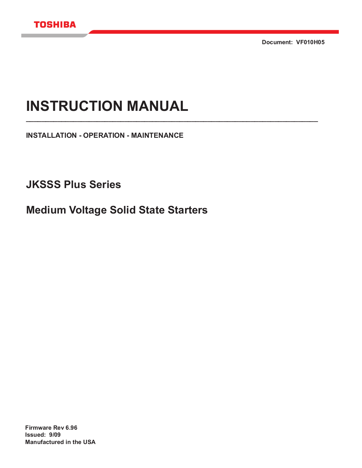 Toshiba VF010H05 User Manual