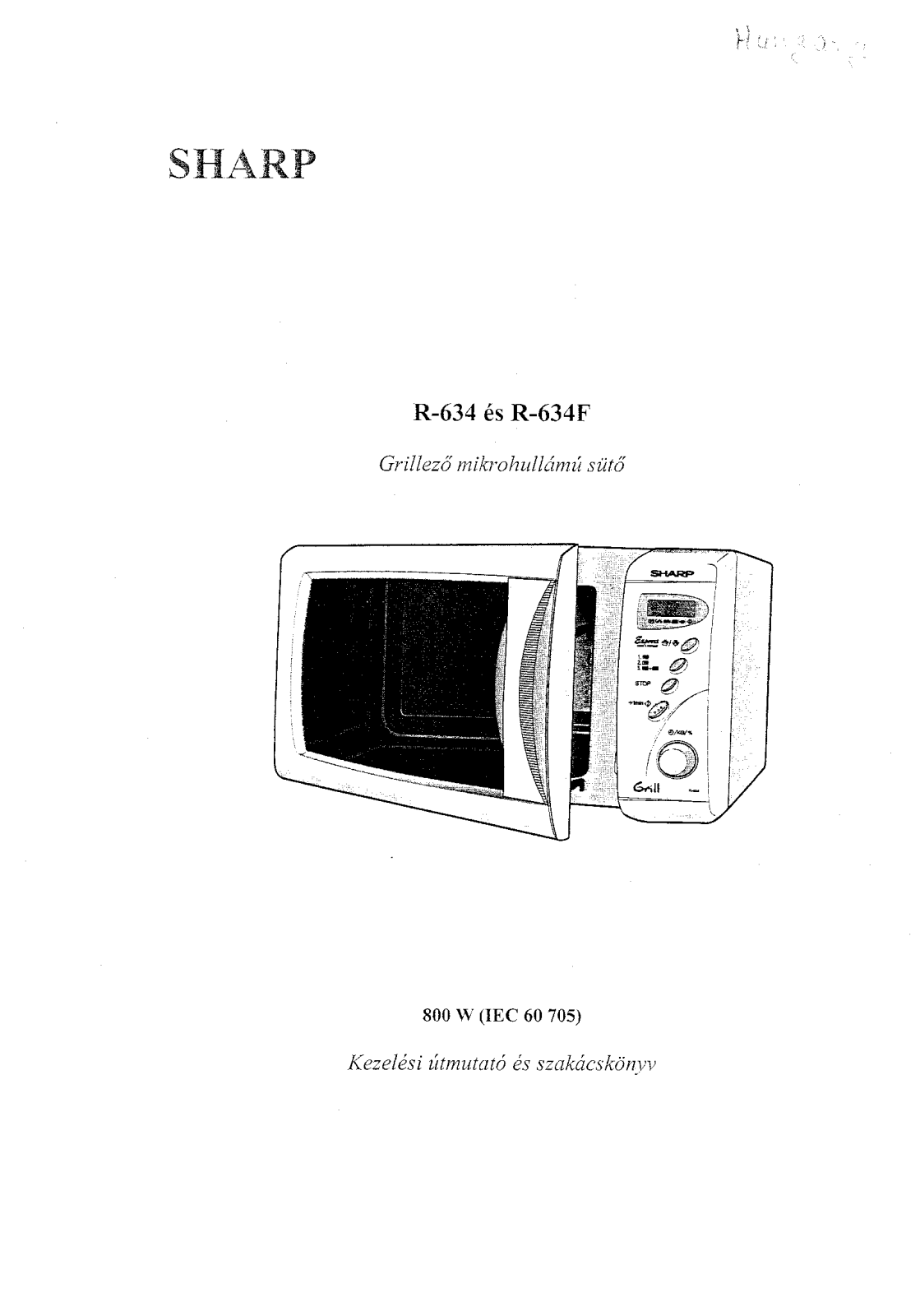 Sharp R-634, R-634F User Manual