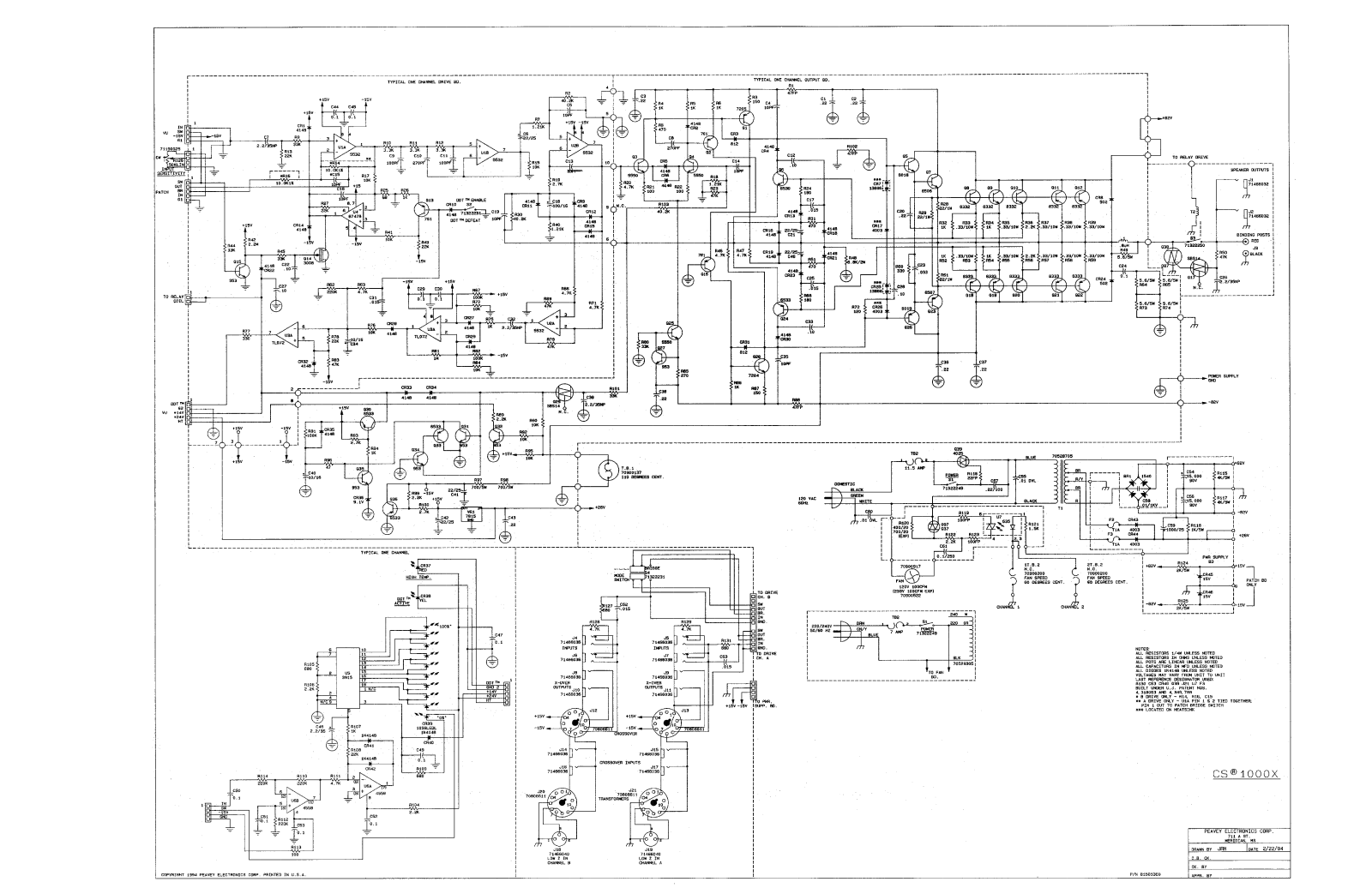 Peavey Electronics CS-1000-X Schematic