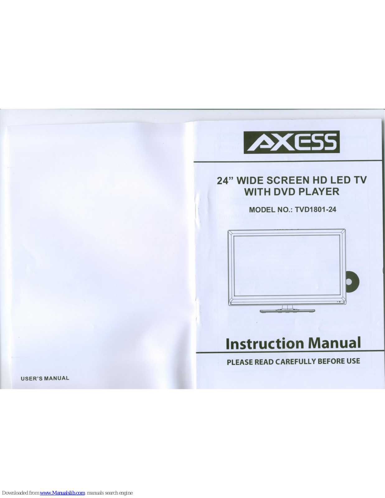 Axess TVD1801-24 Instruction Manual