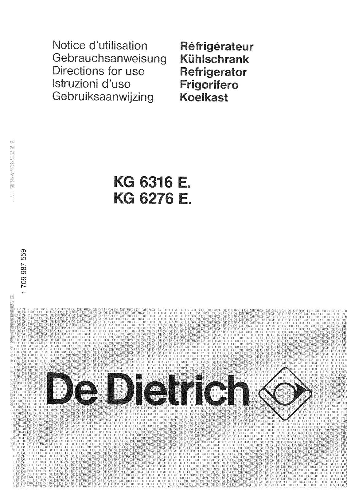 De dietrich kg6316e, kg6276 User Manual