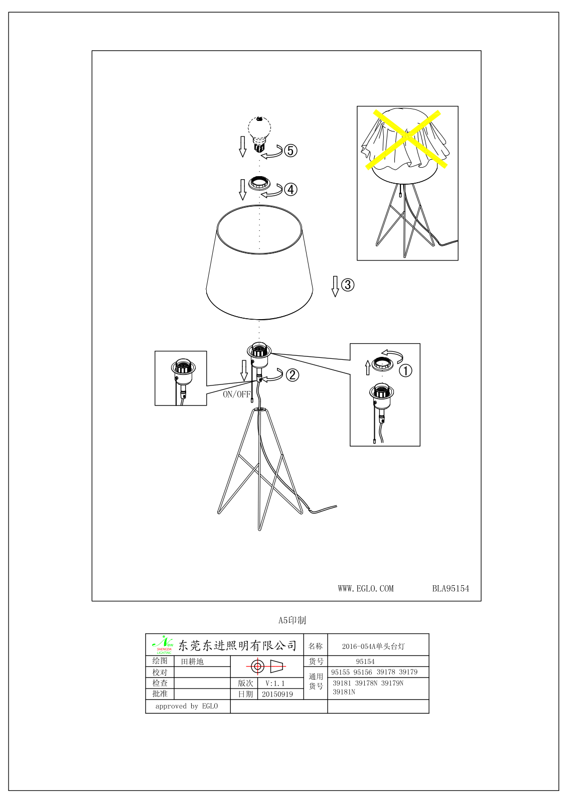 Eglo 39181 Service Manual