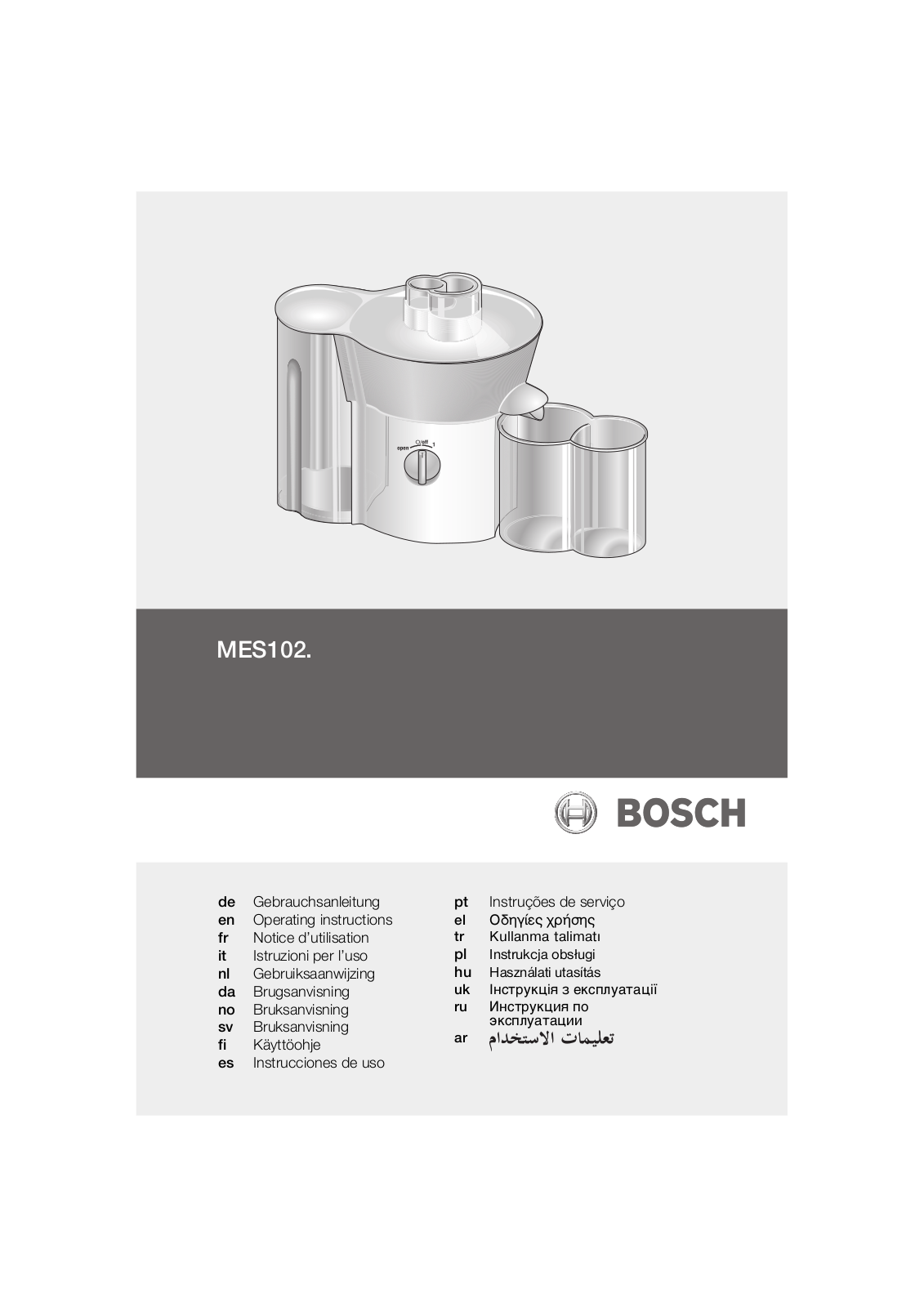 Bosch MES 1020 User Manual