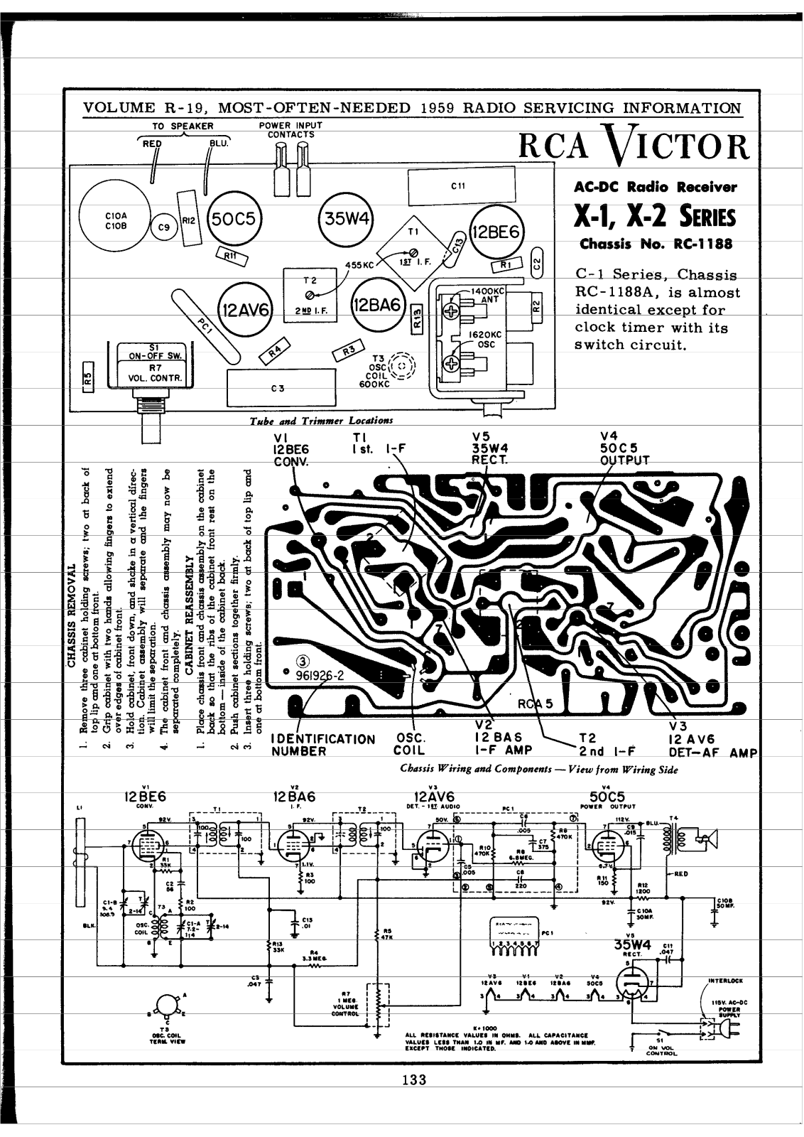 RCA X-1, X-2 Schematic