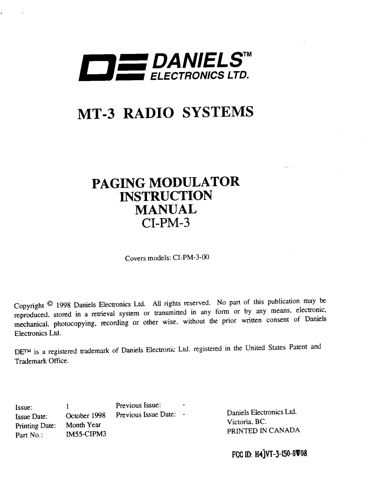 Codan Radio Communications VT 3 150 SW08 User Manual