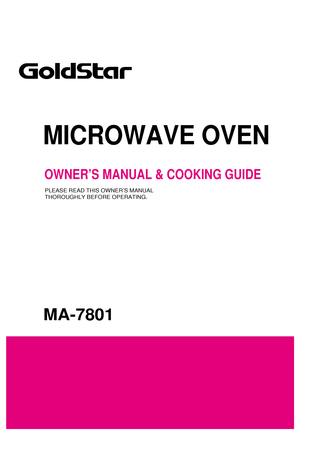 LG MA-7801L, MA-7801B User Manual