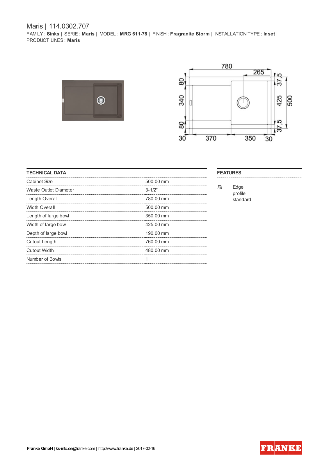 Franke 114.0302.707 Service Manual