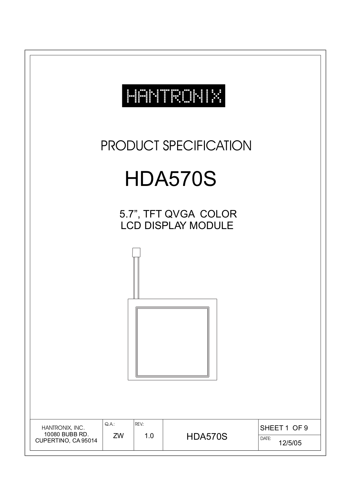 HANTRONIX HDA570S Datasheet