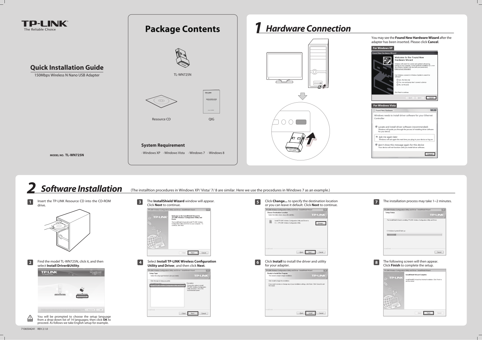 TP-Link TL-WN725N Quick Installation Guide