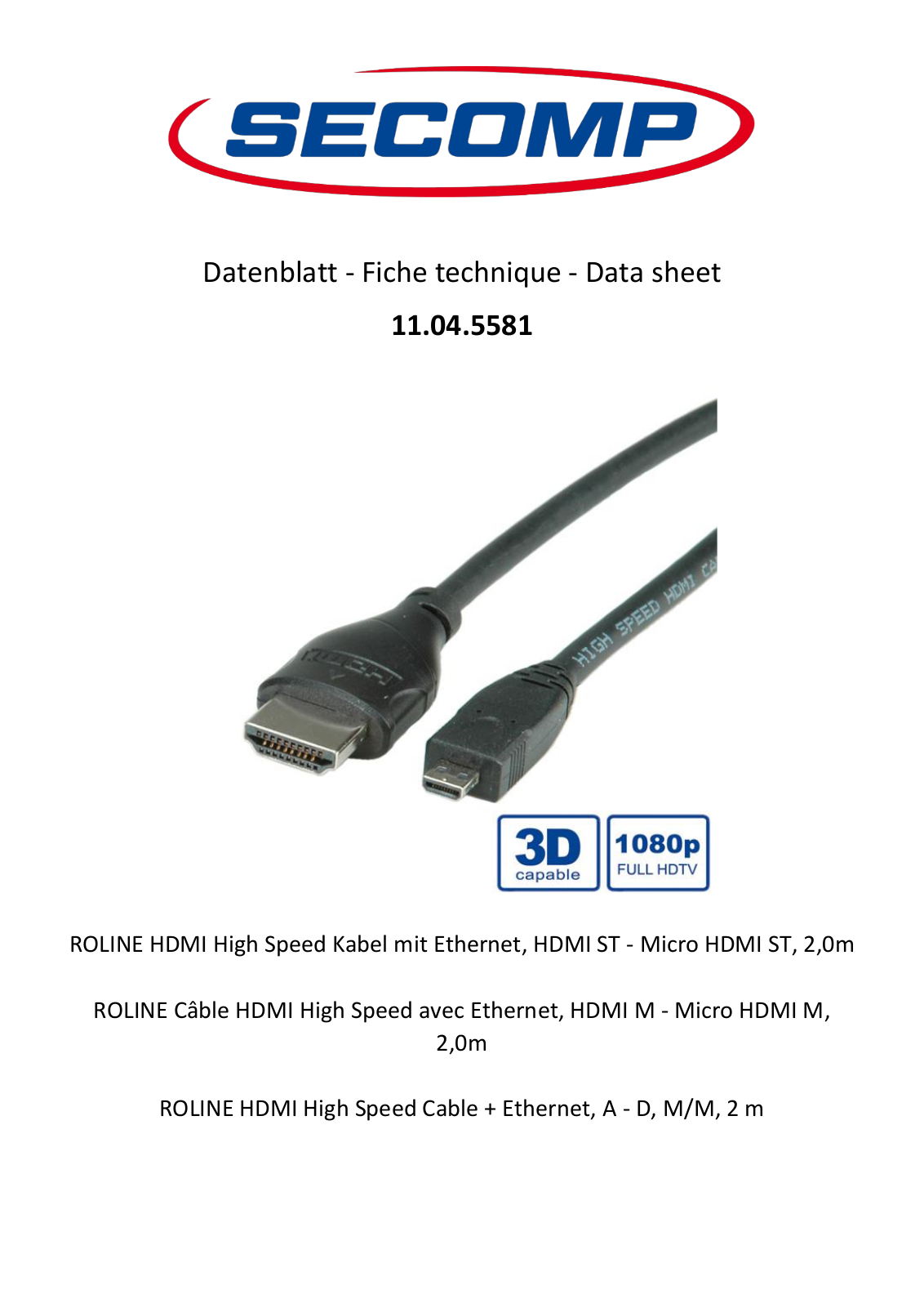 ROLINE 11045581 Datasheet - ManualMachine.com
