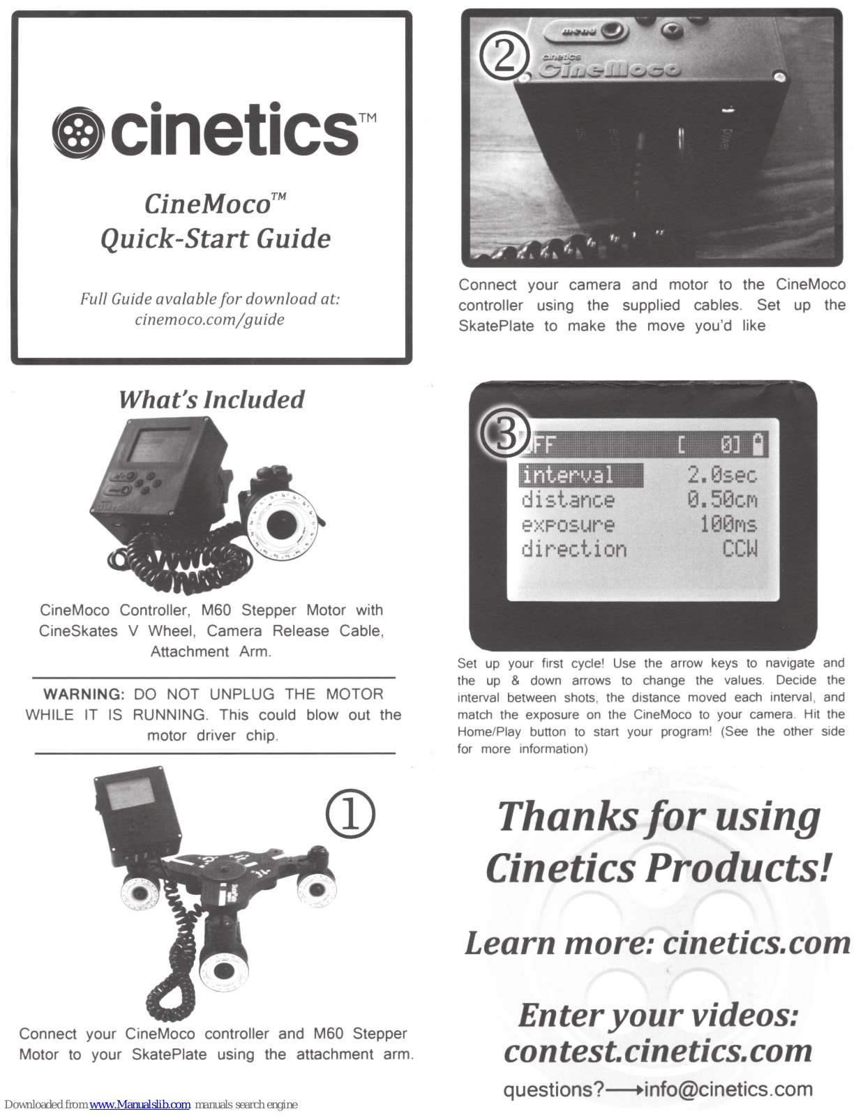 cinetics CineMoco Quick Start Manual - ManualMachine.com