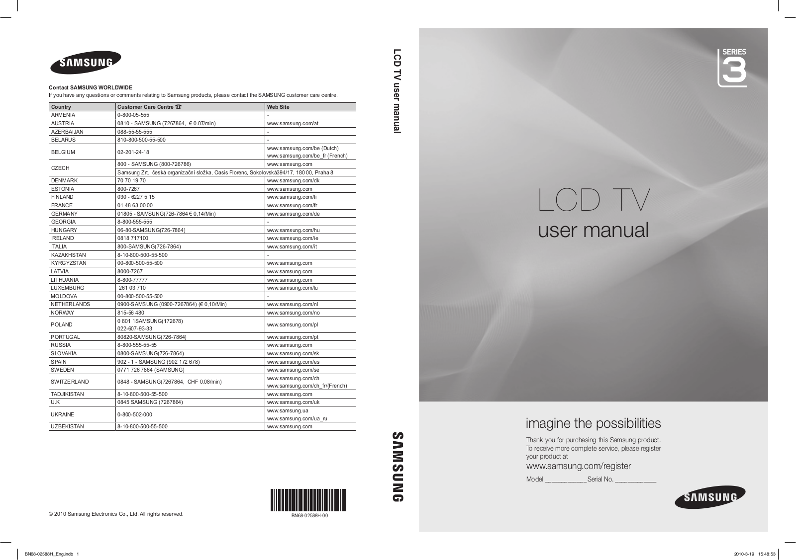 Samsung LE19C355D1W, LE22C355D1W User Manual