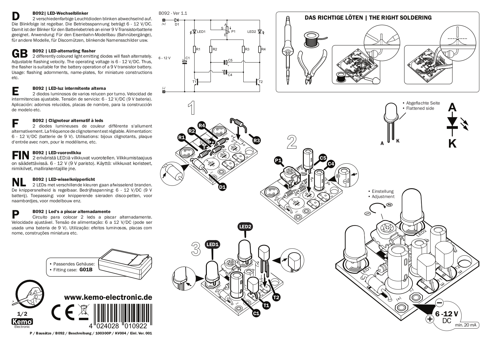 Kemo B092 User guide