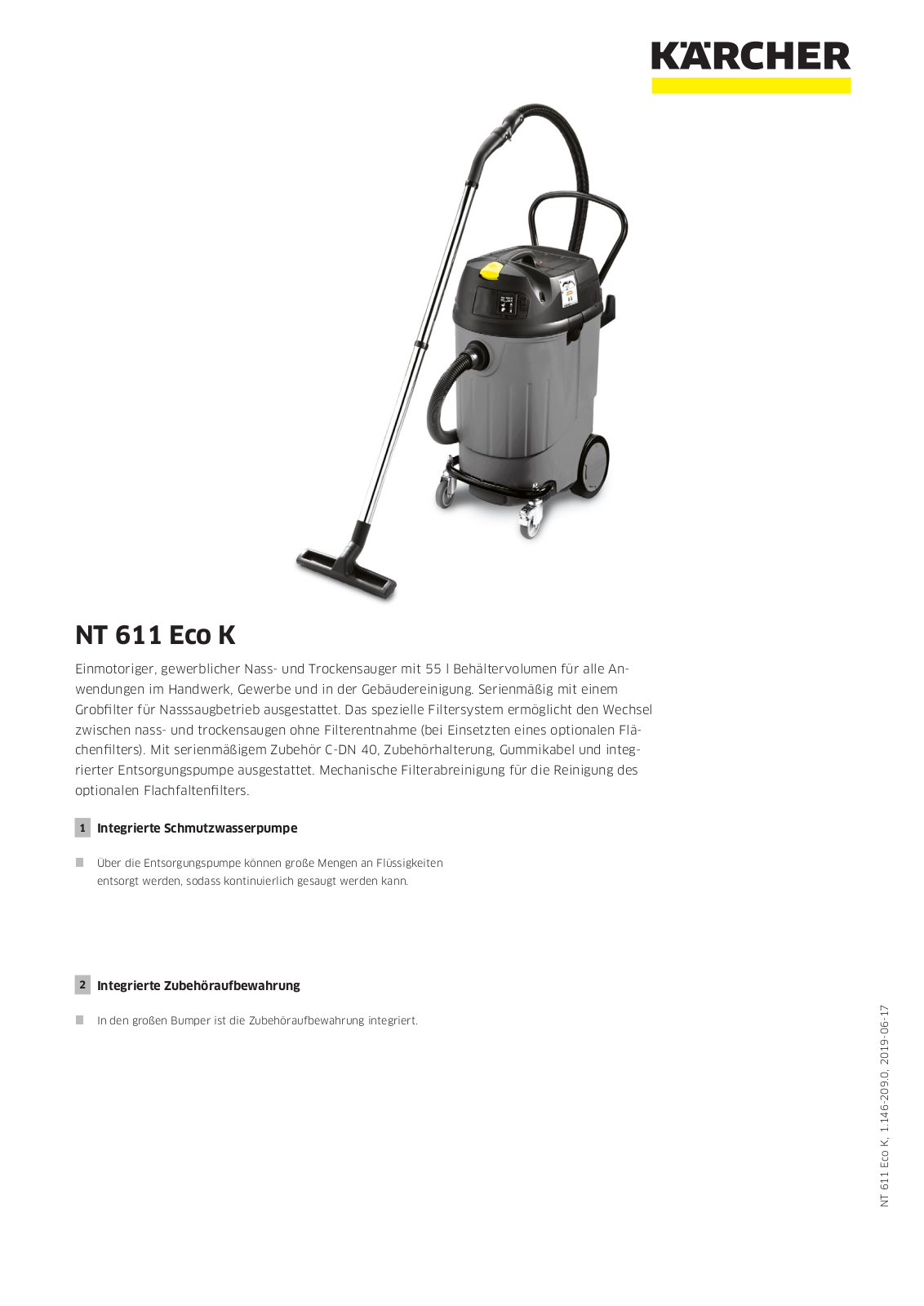 Kärcher NT 611 Eco K User Manual