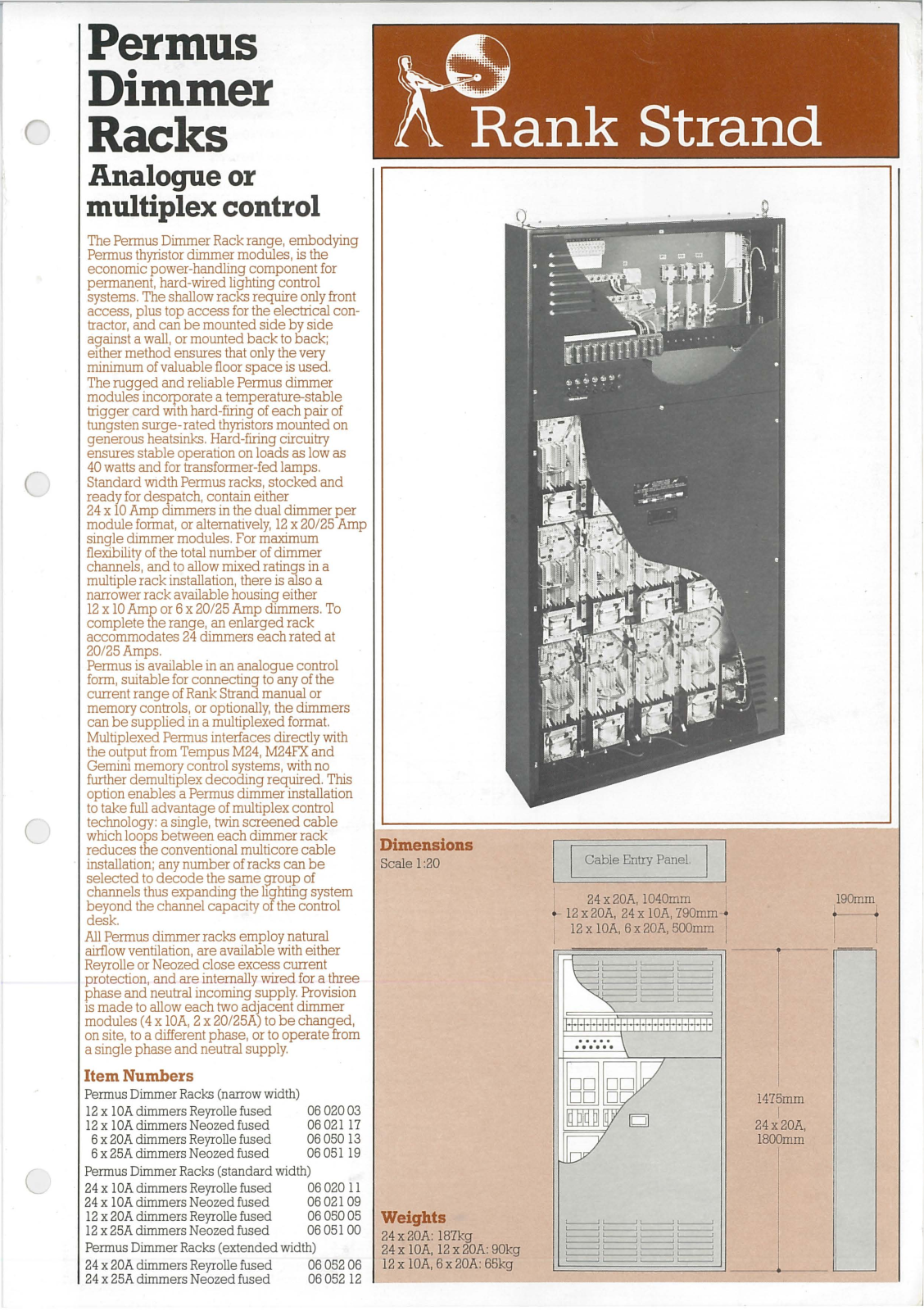 Strand Permus Dimmer Racks Datasheet - ManualMachine.com