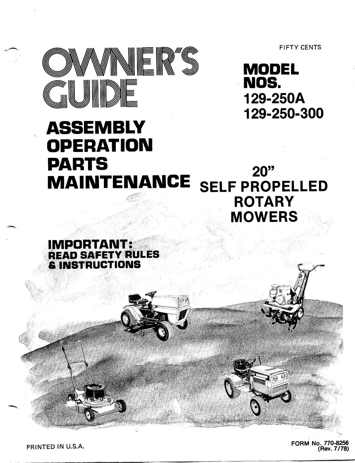 MTD 129-250A, 129-250-300 User Manual