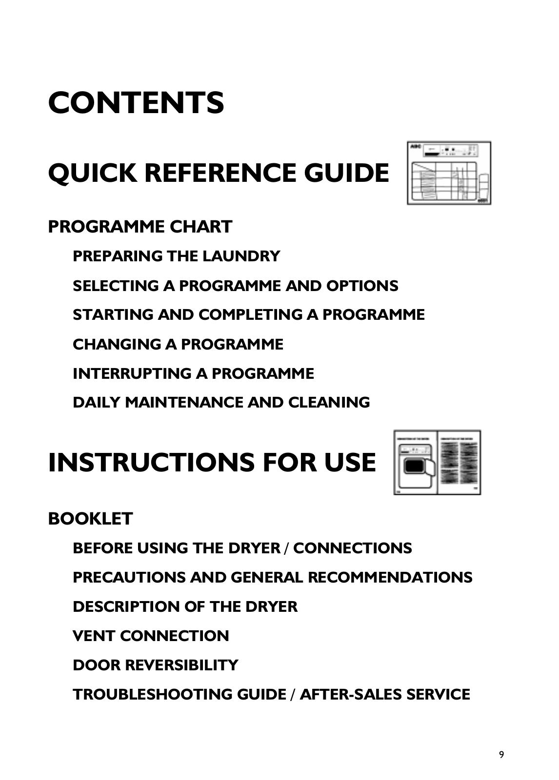 Whirlpool EP 3495, EC 3295, EP 3496, EC 3296, EP 3497 QUICK REFERENCE GUIDE