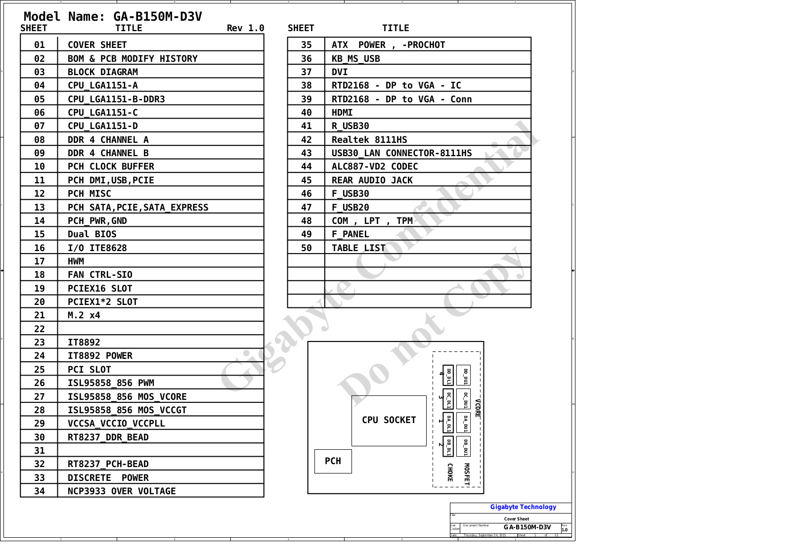 Gigabyte GA-B150M-D3V Schematic REV1.0