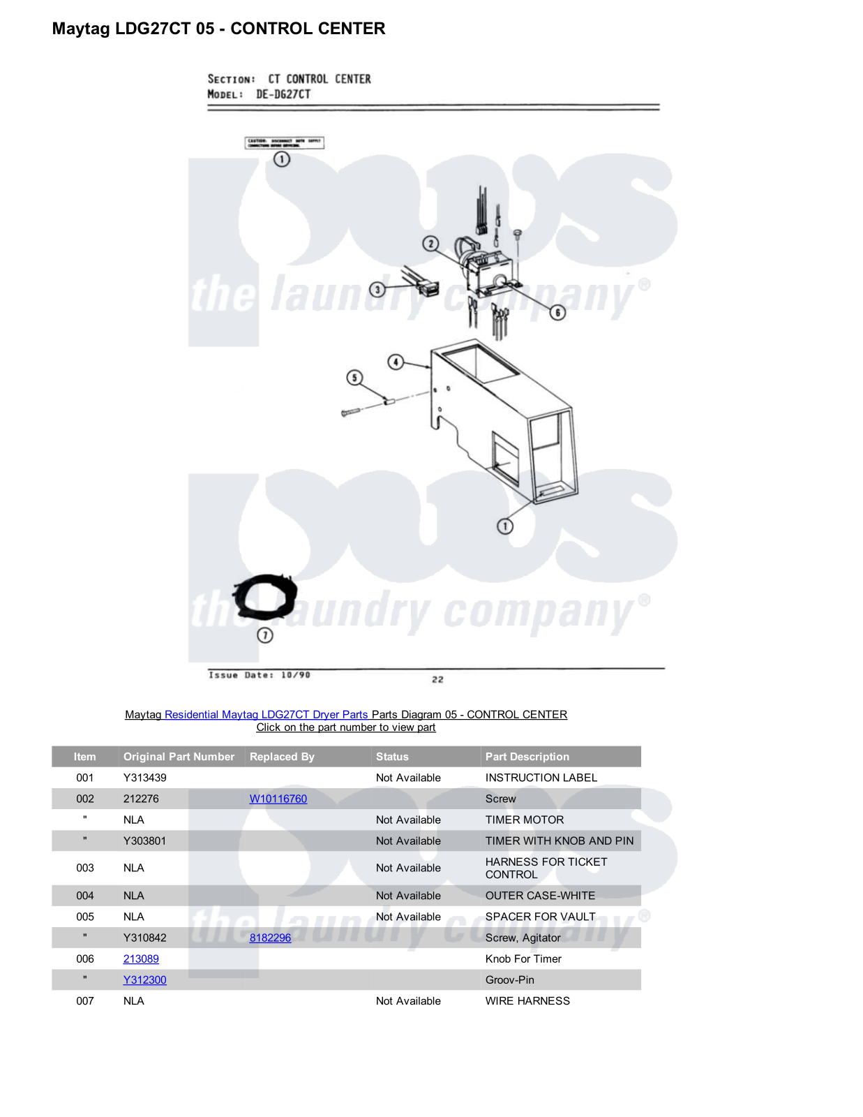 Maytag LDG27CT Parts Diagram