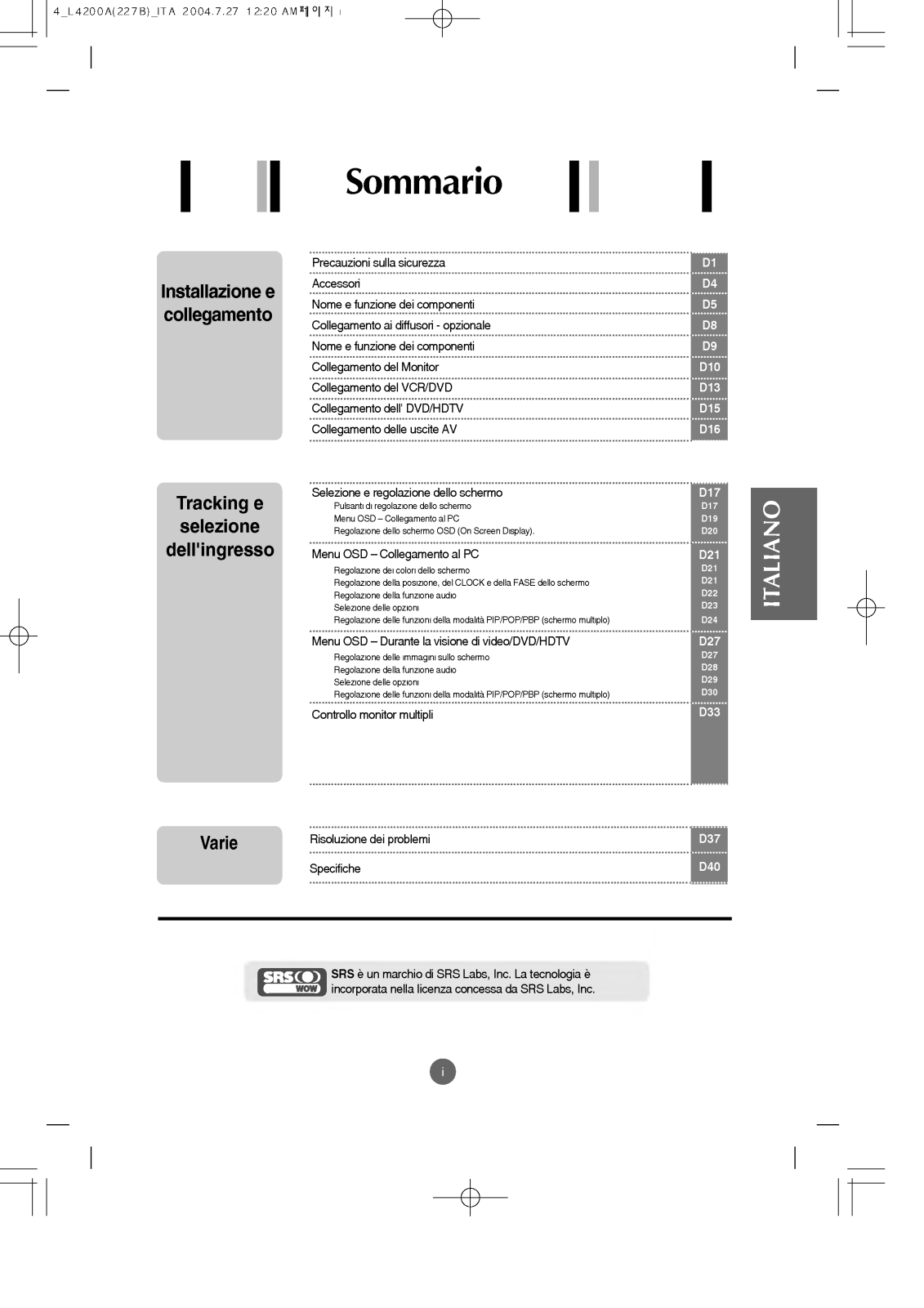 Lg L4200AFS, L4200AP User Manual