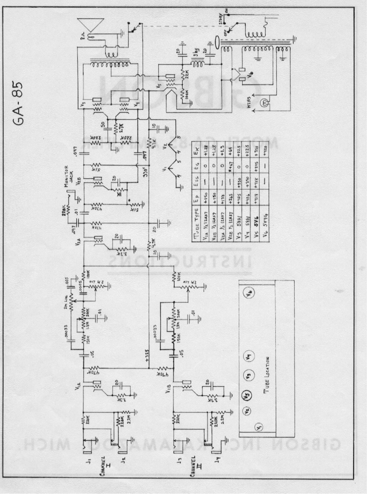 Gibson ga 85 schematic