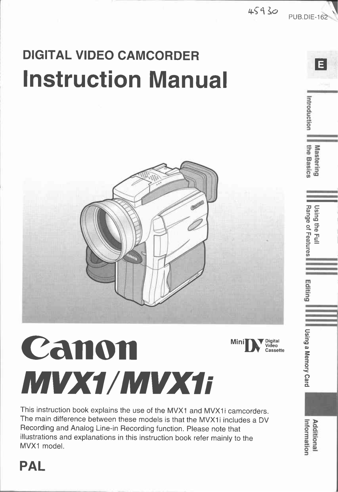 Canon MVX1i User Manual