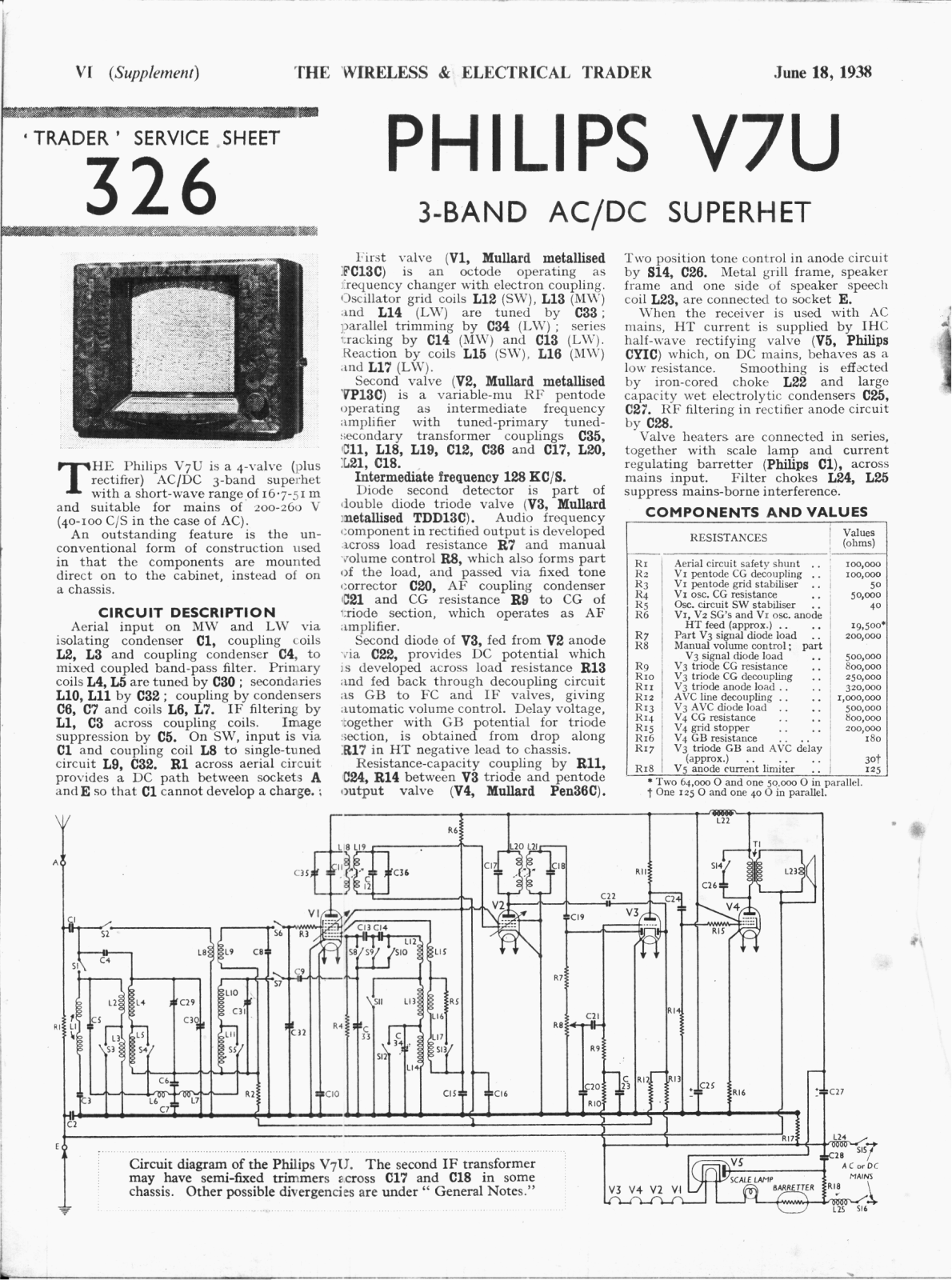 Philips V-7-U Service Manual