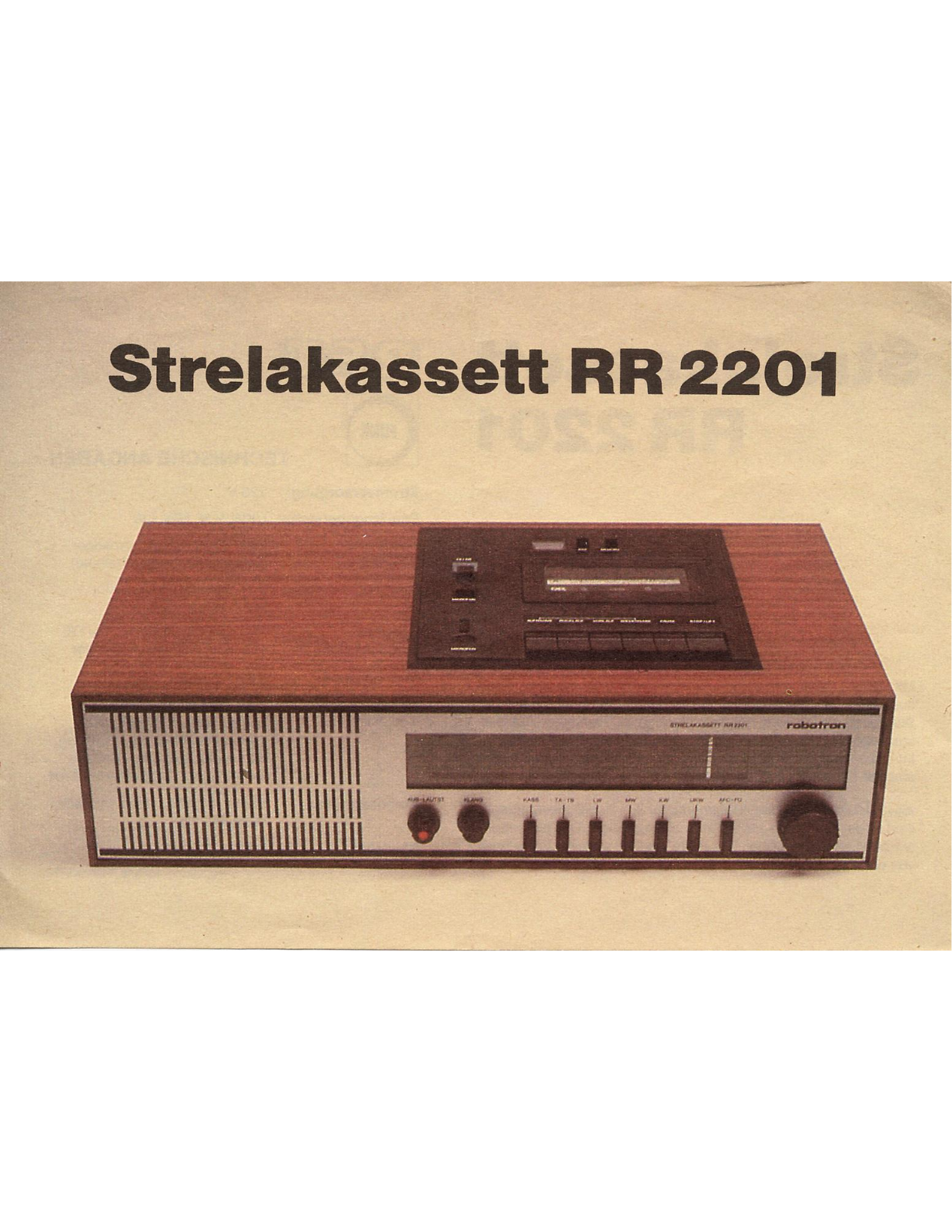 RFT RR-2201 datasheet - ManualMachine.com