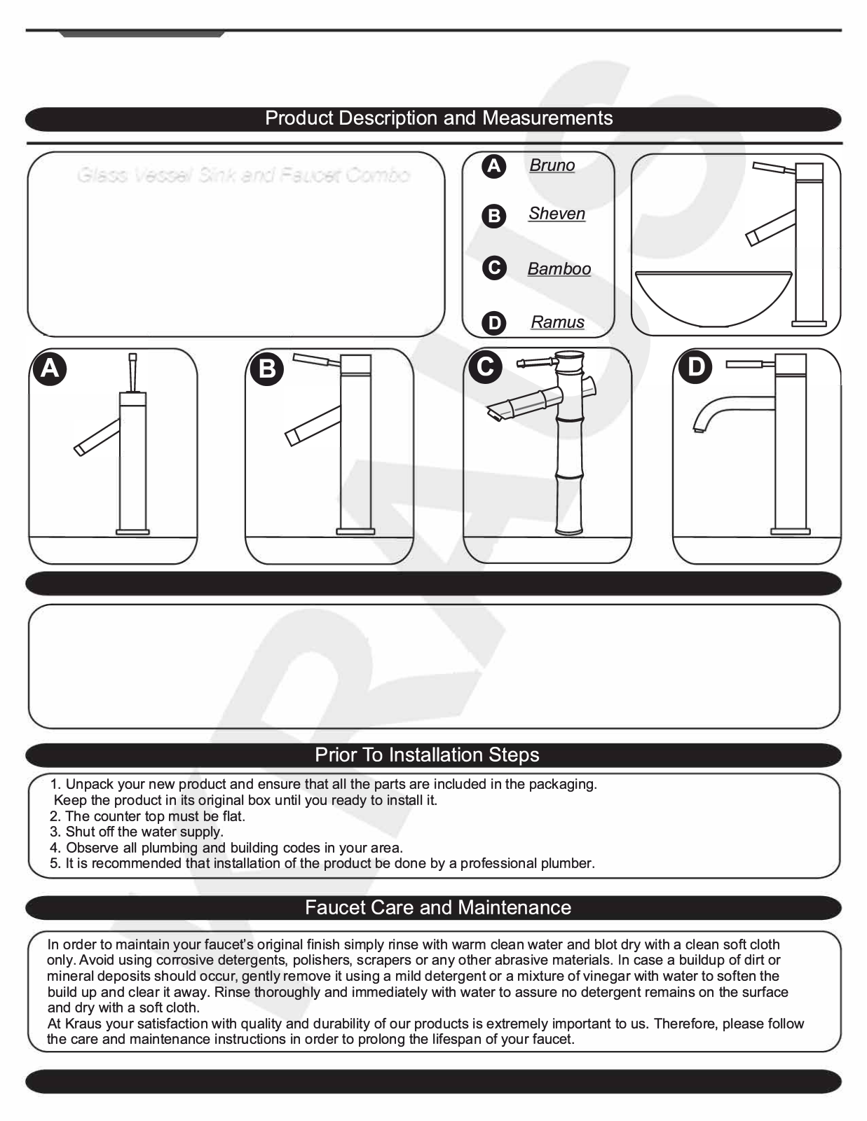 Kraus KUS3039 Installation & Assembly - ManualMachine.com