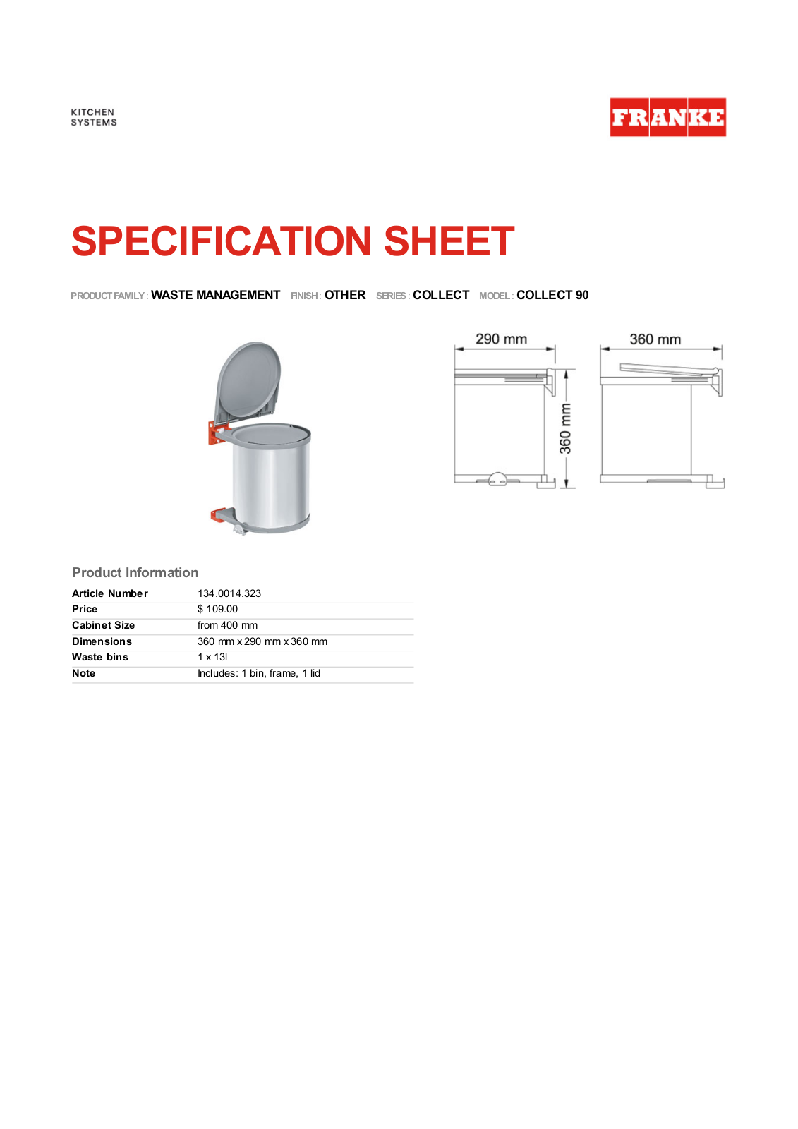 Franke Foodservice COLLECT 90 User Manual