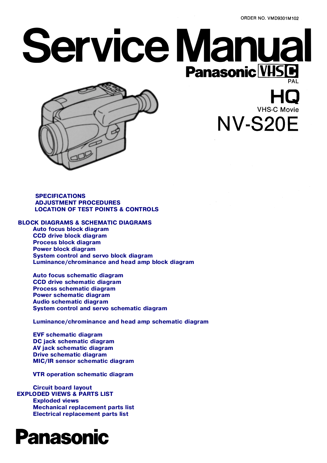 Panasonic NV-S220E Schematic