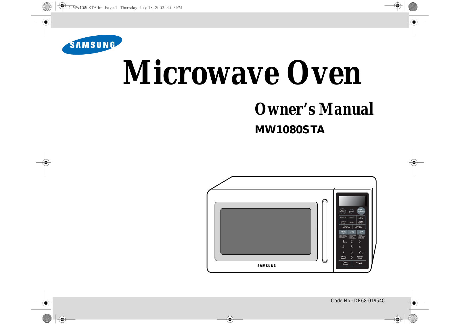 Samsung MW1080STA User Manual