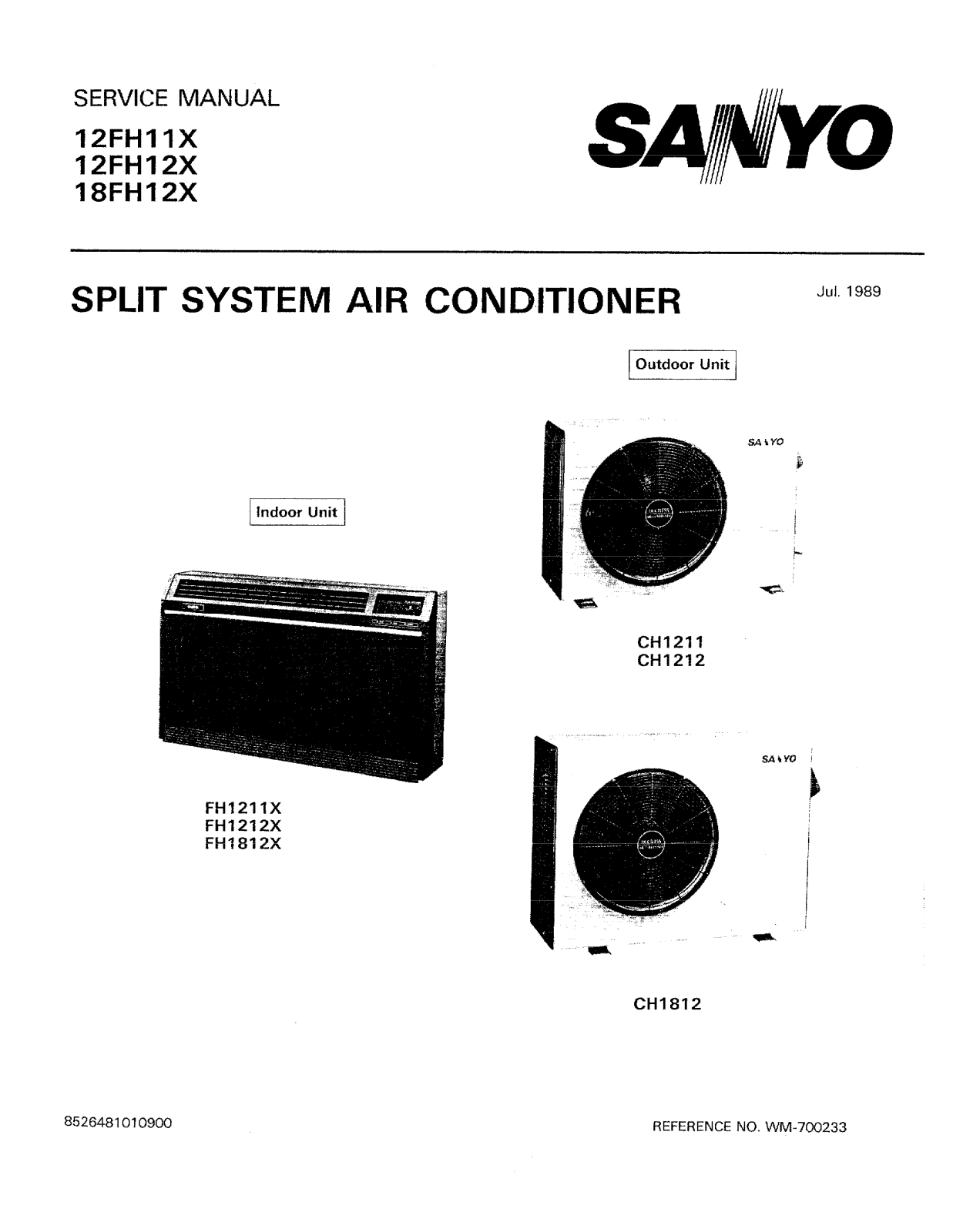 Sanyo 18FH12X, 12FH12X, 12FH11X Service Manual
