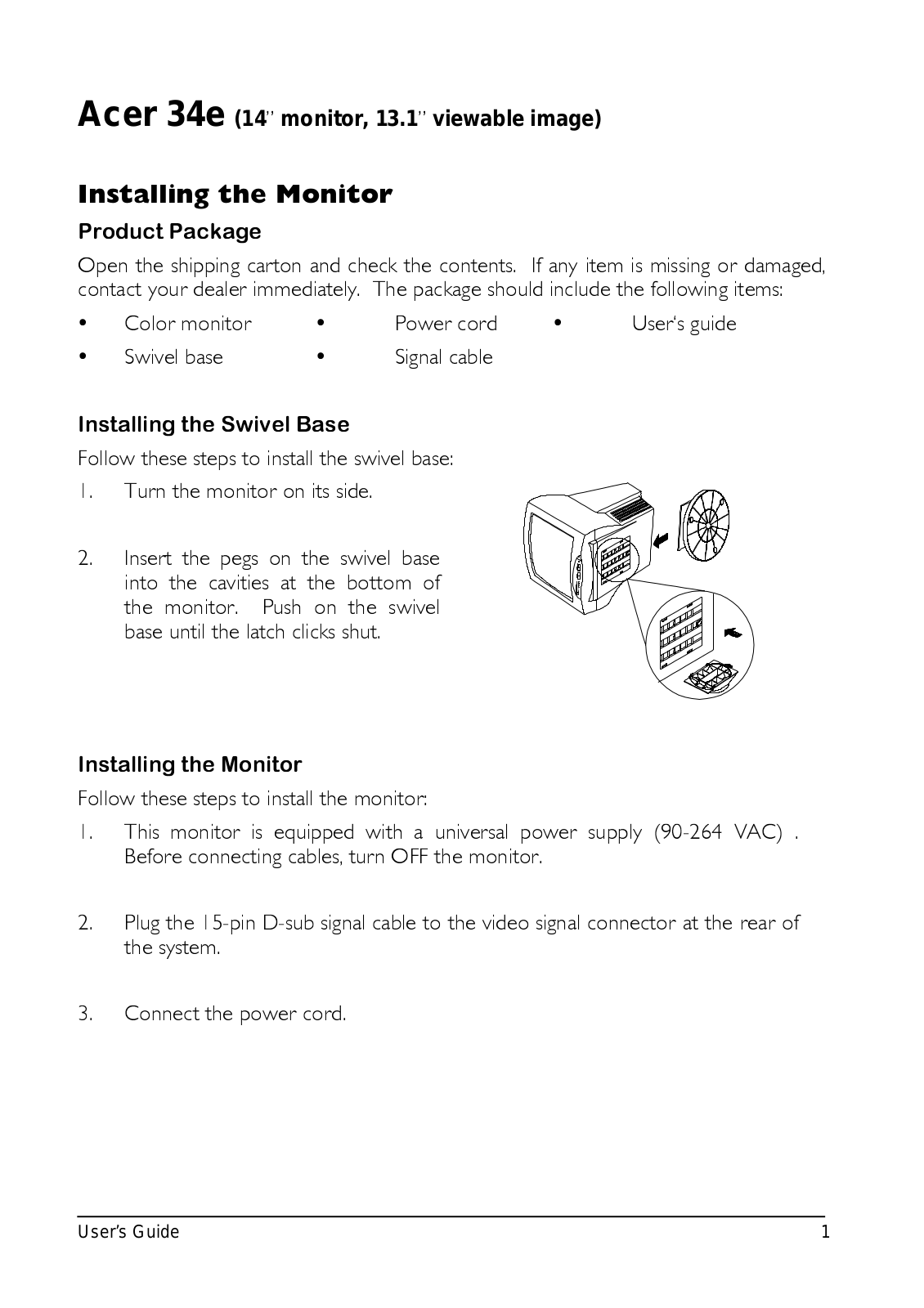 Acer 34E User Manual