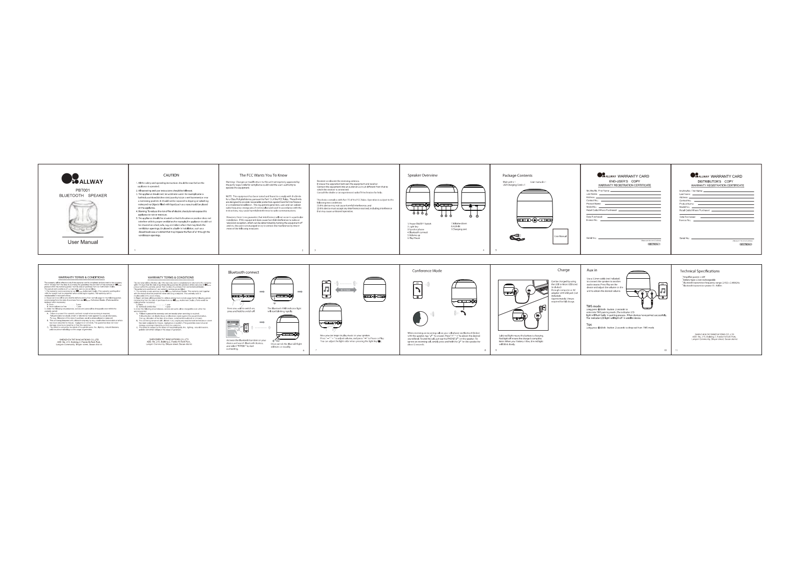 FENDA TECHNOLOGY PBT001 User Manual