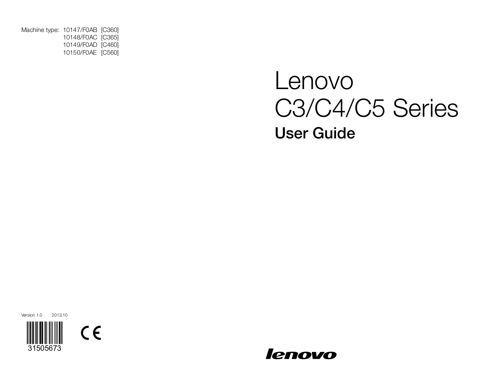 Lenovo C560, C365, C360, C460 User Manual