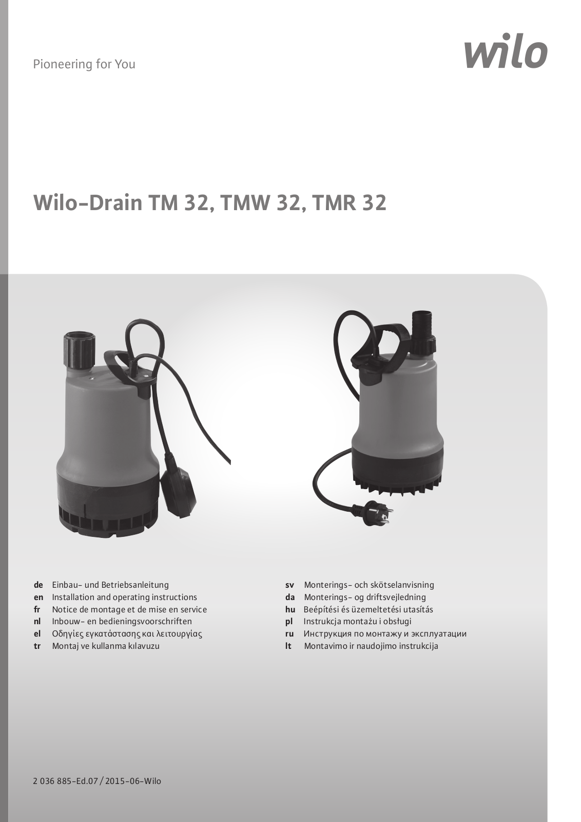 Wilo TM 32-7 User Manual