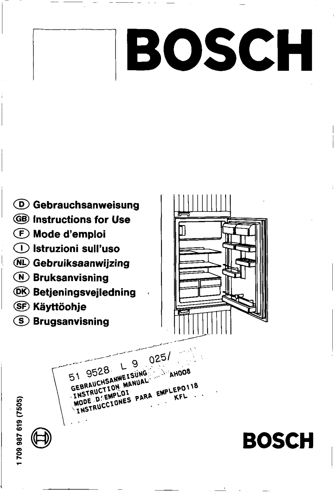 BOSCH KFL 2335 User Manual