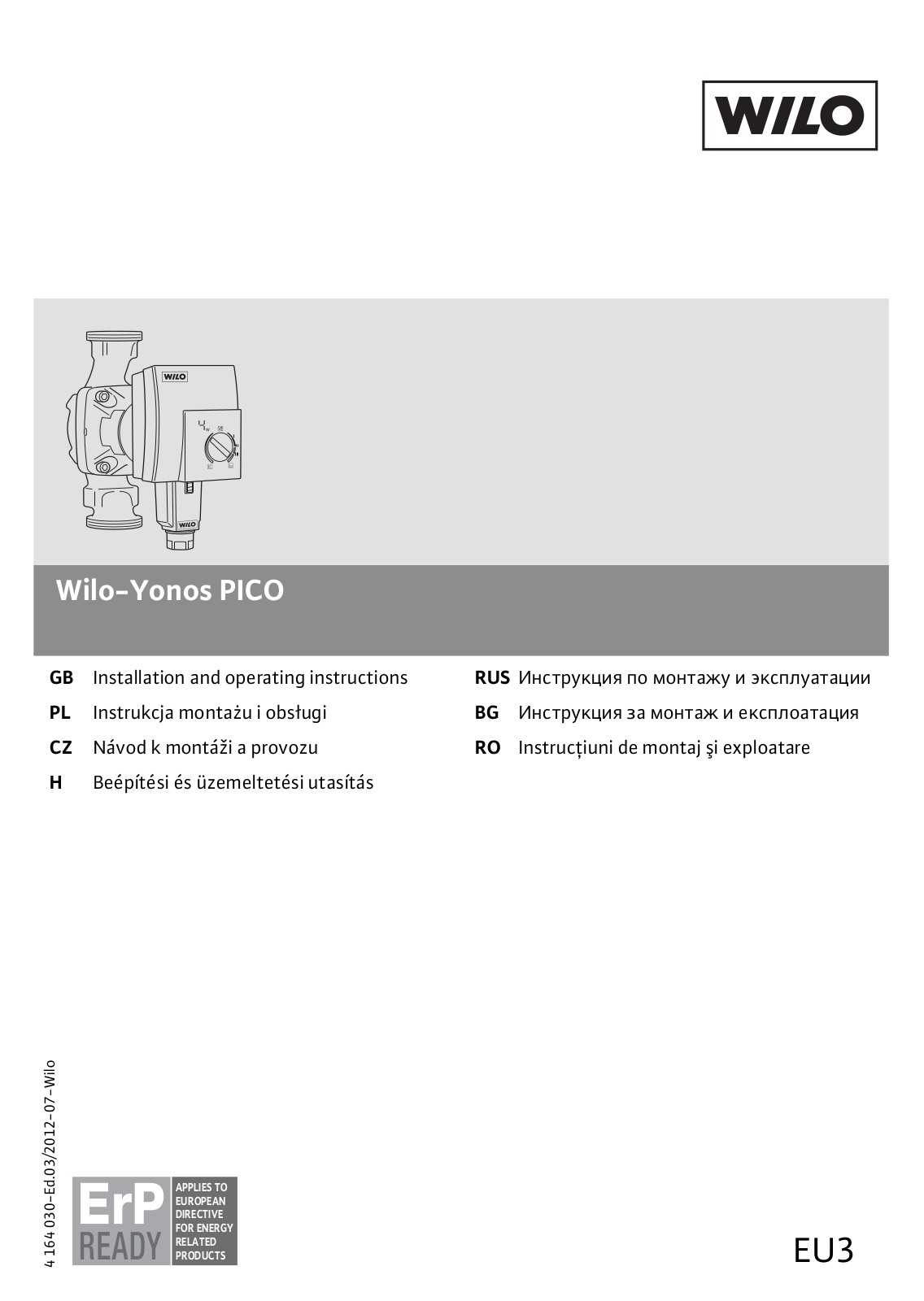 WILO Yonos PICO User Manual