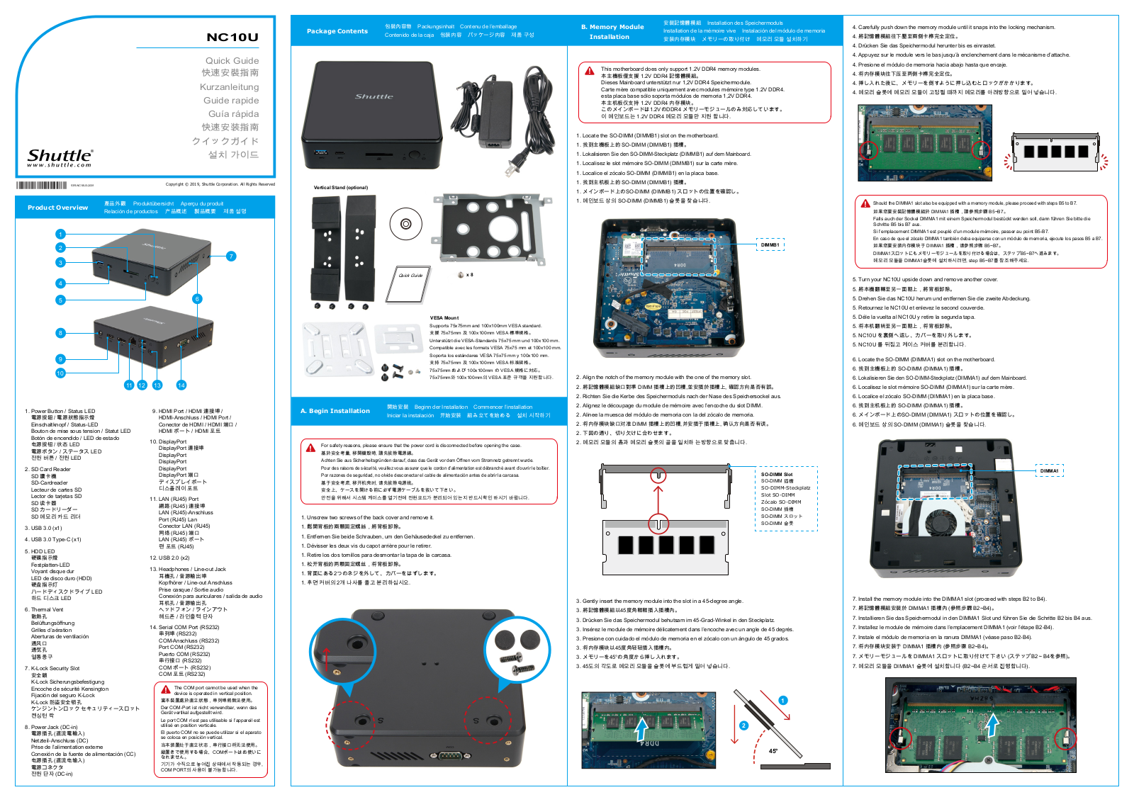 Shuttle XPC Nano NC10U3, XPC Nano NC10U7 Quick Guide - ManualMachine.com