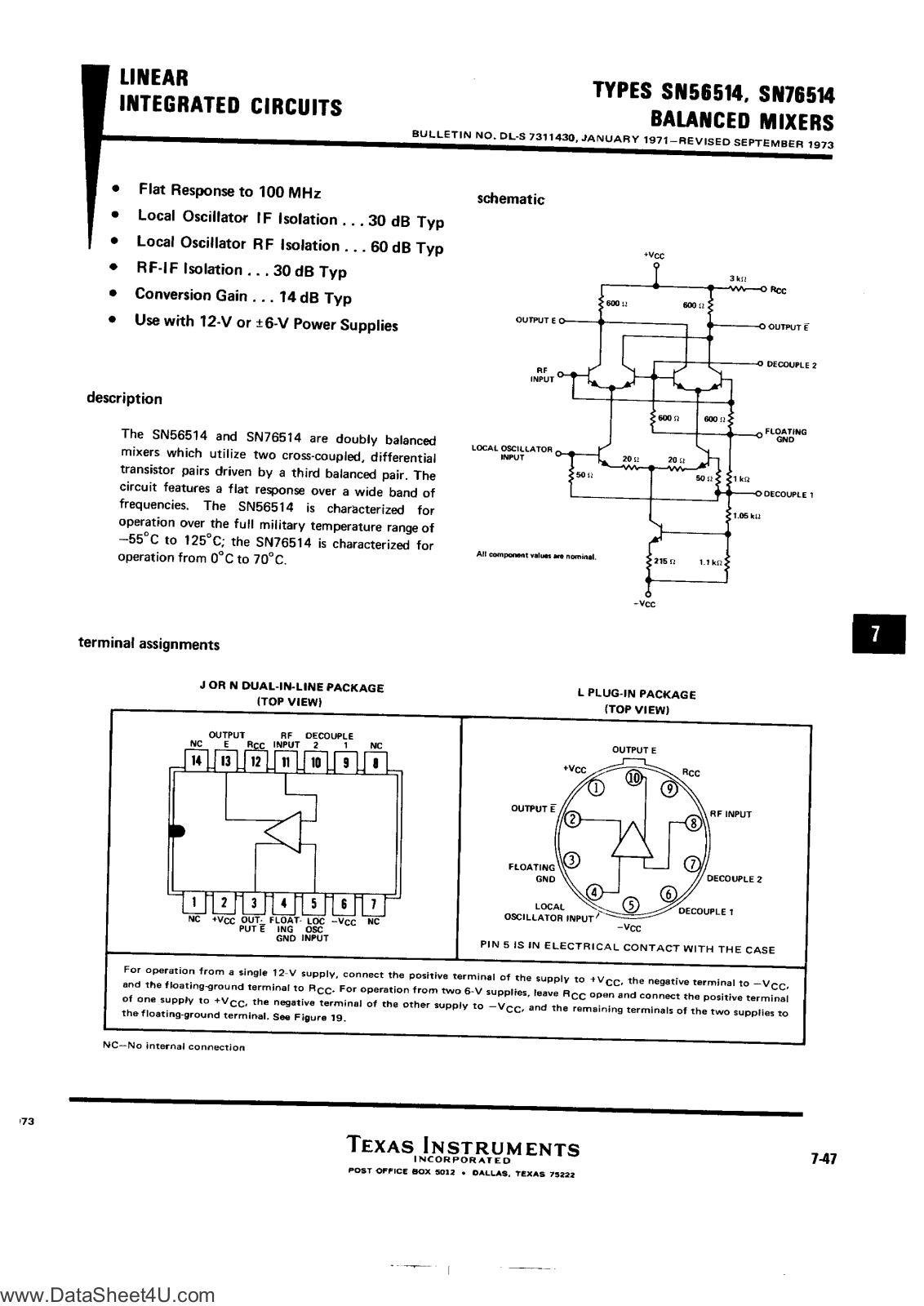 Datasheets SN76514 Datasheet - ManualMachine.com