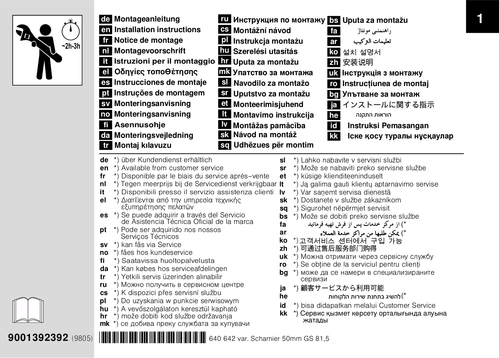 SIEMENS SN758X46TE Assembly instructions