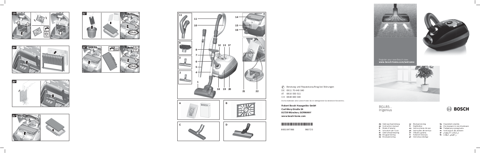 Bosch BGL85SIL4 User Manual