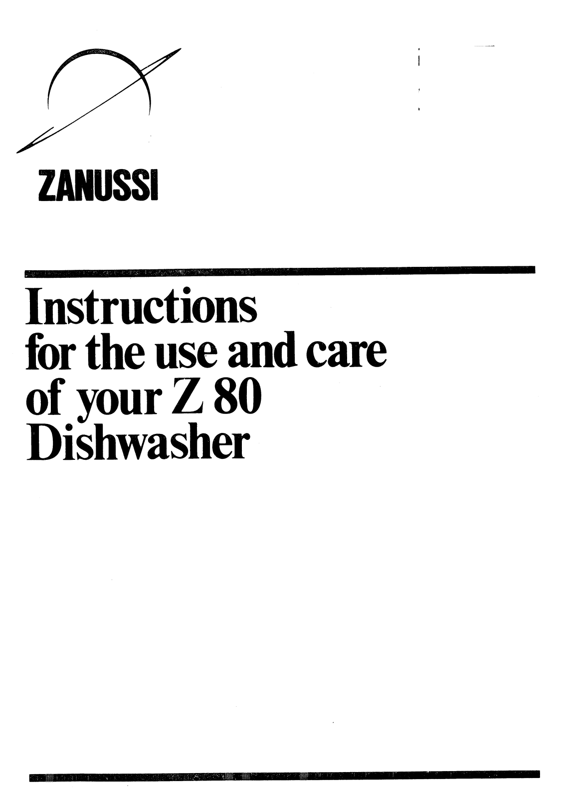 Zanussi Z 80 User Manual