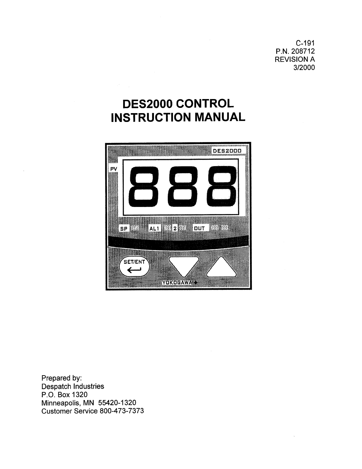 Despatch DES2000 Specifications