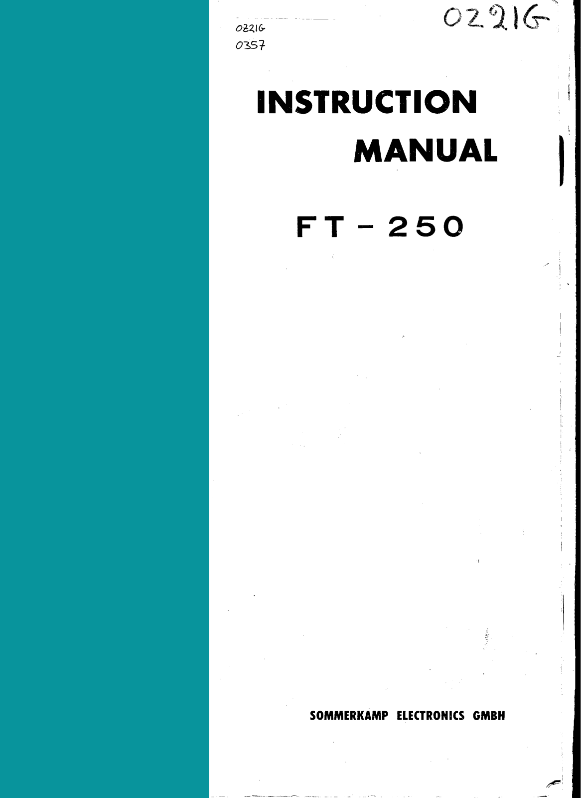 Sommerkamp FT-250 Instruction Manual