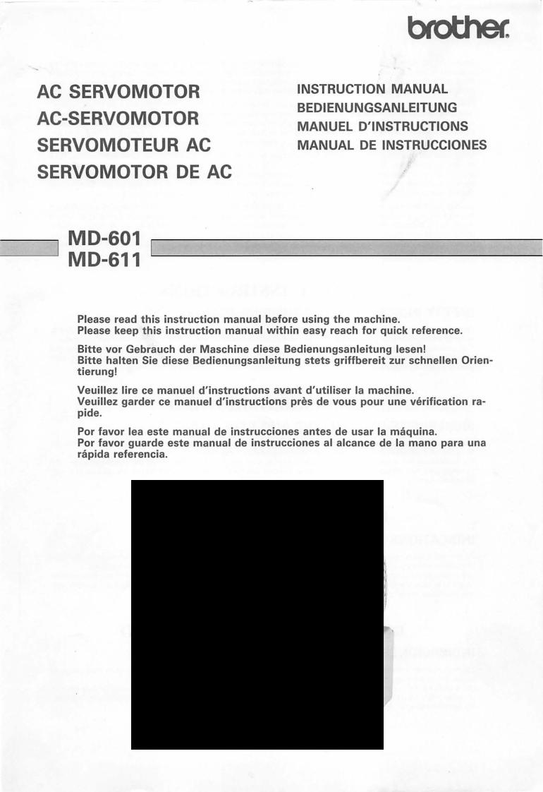Brother MD-601, MD-611 Instruction Manual